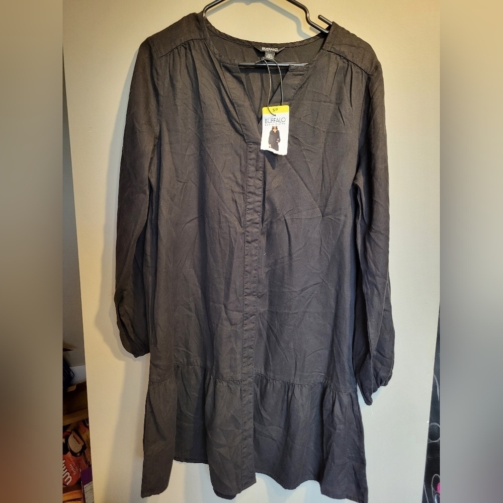NEW-Buffalo David Bitton Black Dress, Size Small